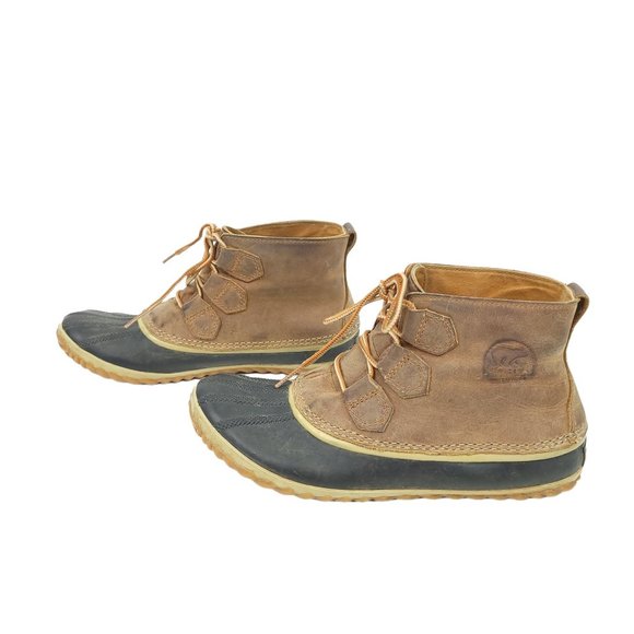 Ankle Duck Boots Brown Leather 